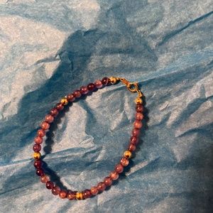 Amethyst and 14k 6” gold beaded bracelet. Perfect for little girl.